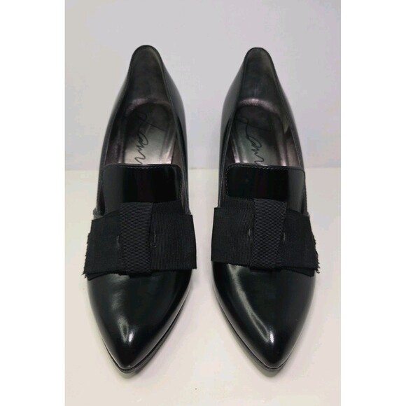 Lanvin Luxury Black Patent Leather Pump With Ribbon Details EU 37.5 NWOB - Picture 5 of 16